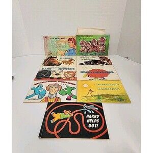 Vintage I Can Read About Books TROLL ASSOCIATES, SC Lot of 9 Books And 1 Record